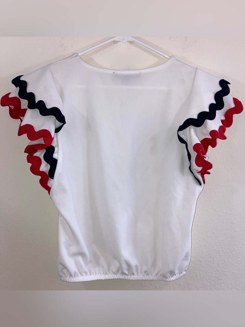 80 Park By Design Misha White Flutter Sleeve Top Size S NWT Ric Rac Trim - Picture 12 of 15